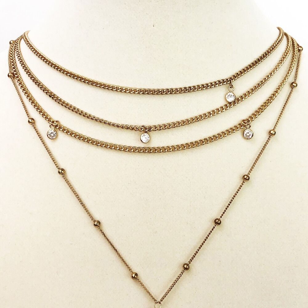 Ettika X Rachel Zoe Chloe Tassel Necklace Yellow Gold Layered Lariat Collar - Picture 5 of 10